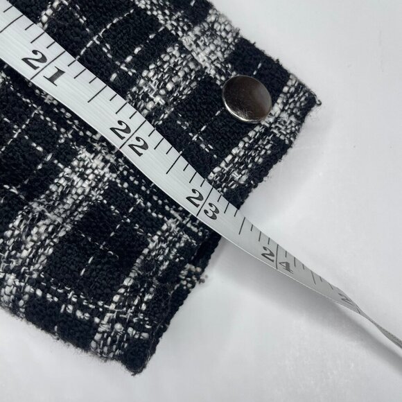 H&M Women's Black Check Thick Tweed Jacquard Shirt Jacket Accent Buttons Size XS - Picture 10 of 13